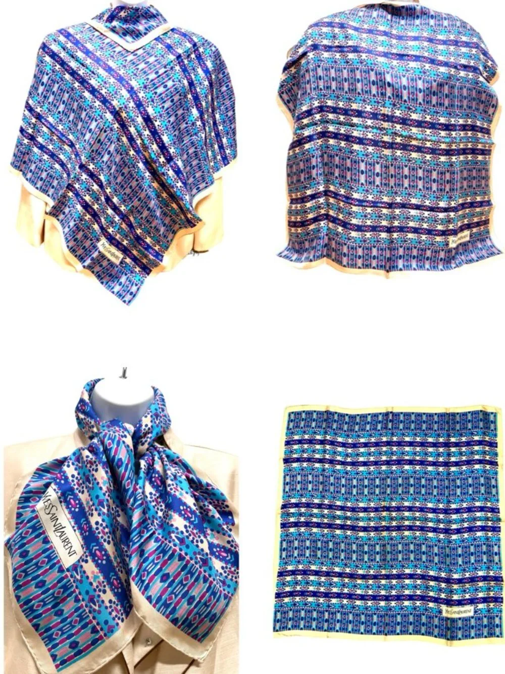 Yves Saint Laurent YSL  Silk Satin Scarf 31